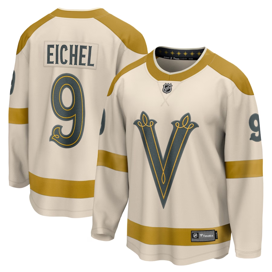 Men's Vegas Golden Knights Jack Eichel #9 Cream 2024 NHL Winter Classic Breakaway Jersey